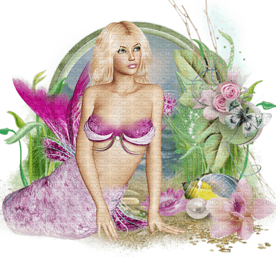 mermaid pink bp - 免费PNG