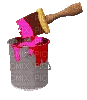 pink paint bucket - GIF animasi gratis