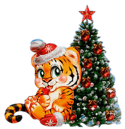 christmas tiger  by nataliplus - δωρεάν png
