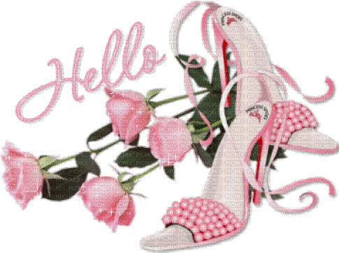 Hello, Flowers, Shoes - Gratis geanimeerde GIF