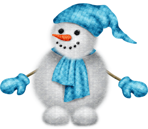 Snowman.White.Blue - фрее пнг