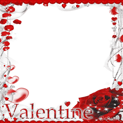soave frame vintage valentine text flowers rose - PNG gratuit