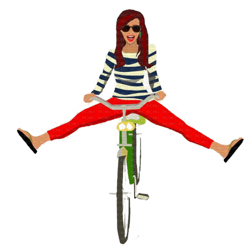 #girl #woman #glasses #happy #cycling - kostenlos png