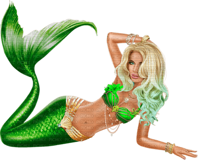mermaid green bp - nemokama png