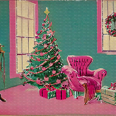 kikkapink vintage room christmas animated - Bezmaksas animēts GIF