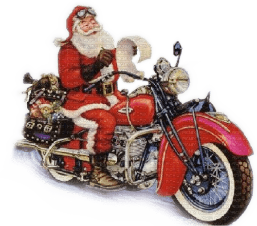 Rena Santa Claus Weihnachten Motorrad - Free PNG
