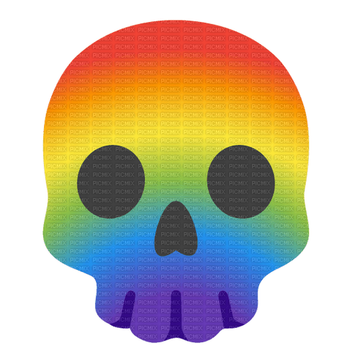 Emoji supply rainbow skull - PNG gratuit