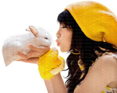 Kaz_Creations Woman Femme Rabbit Yellow - PNG gratuit