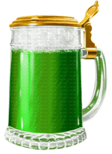 Beer.Stein.Green.Gold - nemokama png