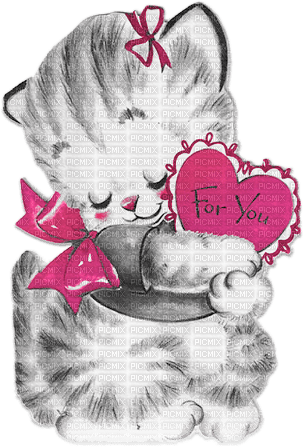 soave valentine deco animals vintage cat - ücretsiz png
