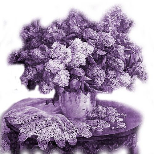 Y.A.M._Vintage Flowers purple - nemokama png