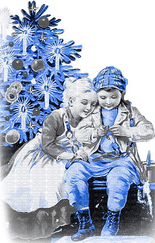 soave children christmas winter vintage tree - PNG gratuit