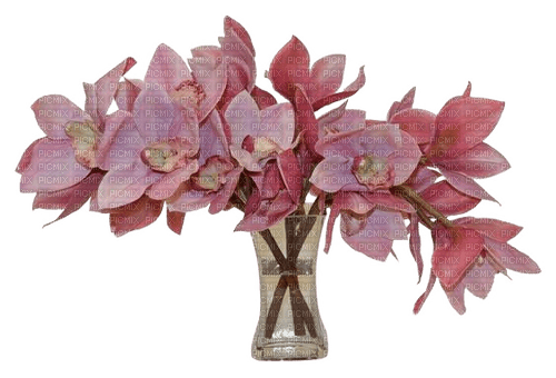 Pink.Orchidée.Fleurs.Vase.Victoriabea - png grátis