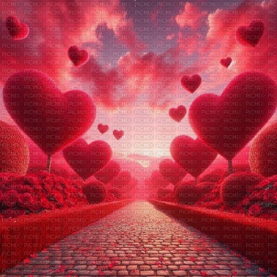 Red Valentines Road - gratis png