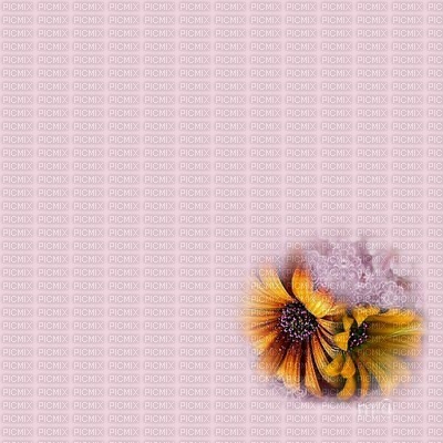 bg-pink-with yellow flowers - ücretsiz png