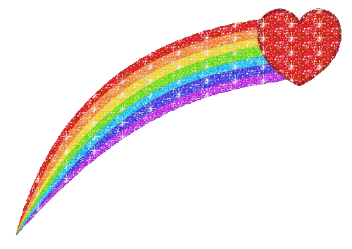 rainbow with heart - Безплатен анимиран GIF