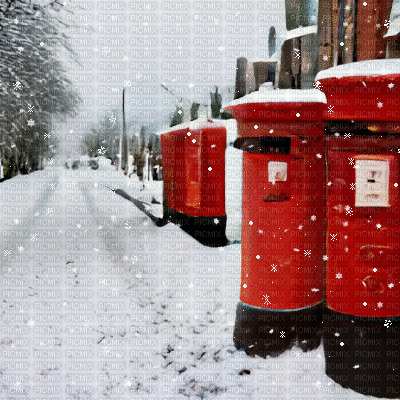 Winter Postboxes - Gratis animerad GIF