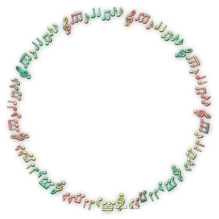 soave frame music note deco circle pink green - PNG gratuit