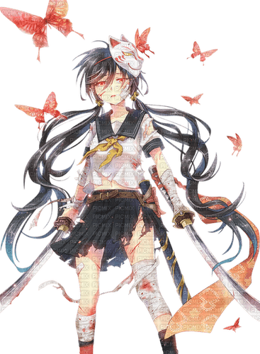 Katana anime girl - pixiv:2077206 - Free PNG