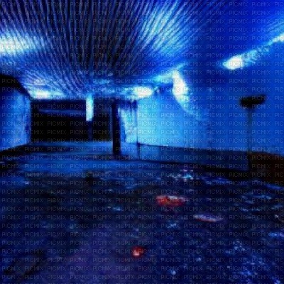 Blue Neon Liminal Space - PNG gratuit
