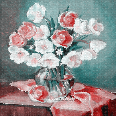 soave background animated vintage vase flowers - Zdarma animovaný GIF