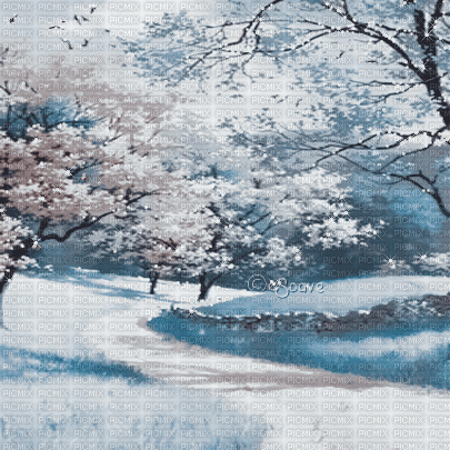 soave background animated spring  blue brown - 免费动画 GIF