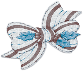 soave deco christmas vintage holly bow BLUE - zdarma png