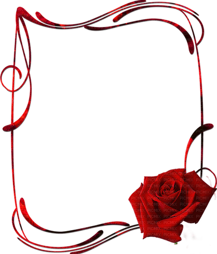 Red.Rose.Cadre.Frame.Victoriabea - gratis png