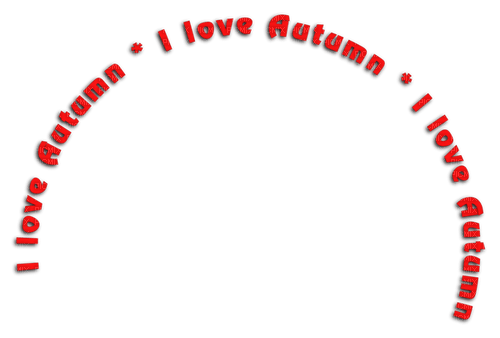 I Love Autumn.Text.Red - nemokama png