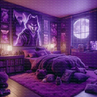 Purple Werewolf Bedroom - gratis png