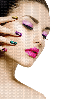 Woman Pink Violet Green Yellow - Bogusia - PNG gratuit