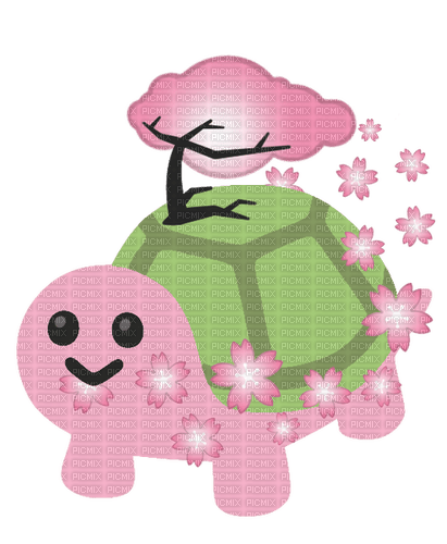 Cherry blossom tree turtle emoji - Free PNG