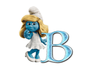Kaz_Creations Alphabets Smurfs Letter B - zadarmo png