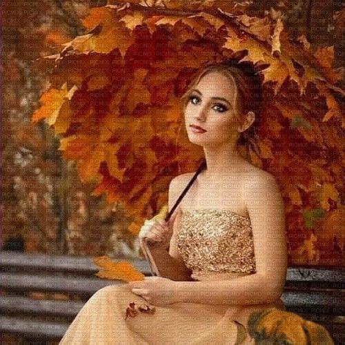 autumn woman - Free PNG