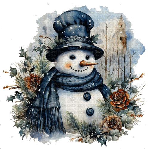 snowman winter christmas blue - Nemokamas animacinis gif