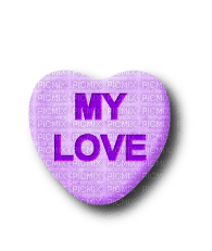 My Love.Candy.Heart.Purple - ücretsiz png
