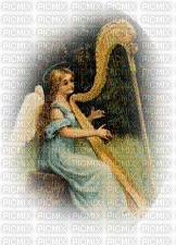 Angel with Harp - GIF animado gratis