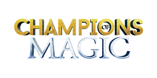 Champion Magic Text Blue Yellow  - Bogusia - gratis png
