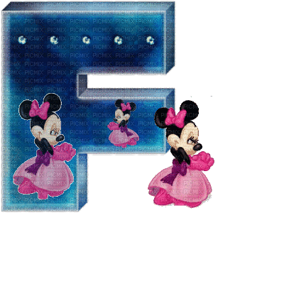 image encre animé effet lettre F Minnie Disney  edited by me - GIF animé gratuit