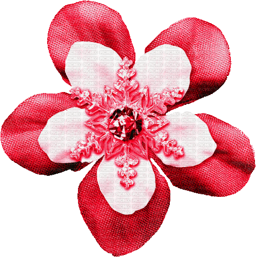 Snowflake.Flower.Red.Animated - KittyKatLuv65 - Animovaný GIF zadarmo