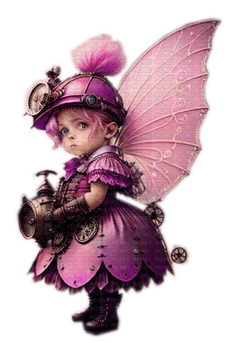 Pink Steampunk Fairy - Free PNG