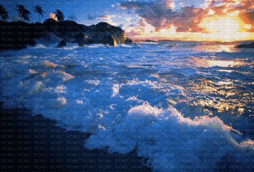 MMarcia gif paisagem  mar noite fundo - Безплатен анимиран GIF