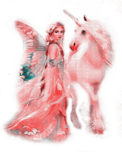 Y.A.M._Fantasy fairy unicorn - ingyenes png