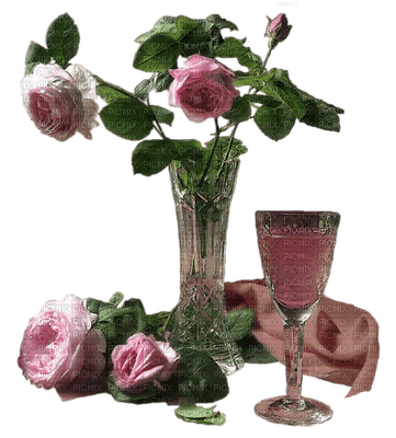 minou-pink-blommor i vas-flowers in vase - gratis png