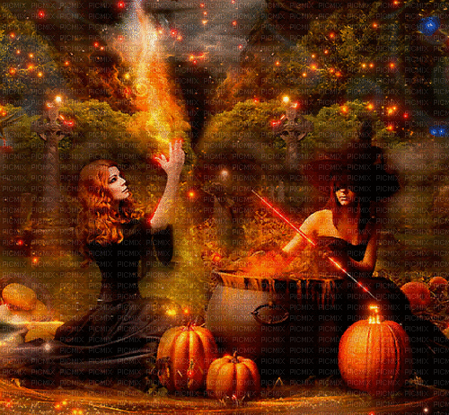 Rena animated Background Hexen Halloween - Ingyenes animált GIF