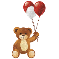 Kaz_Creations Cute Valentines Bear Heart Love - zdarma png