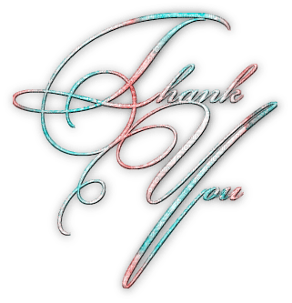 soave text thank you pink teal - 免费PNG