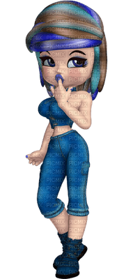 Kaz_Creations Cookie Dolls Blue - 無料png