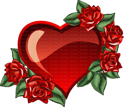 Kaz_Creations Heart Hearts Love Valentine Valentines Flowers - Free PNG