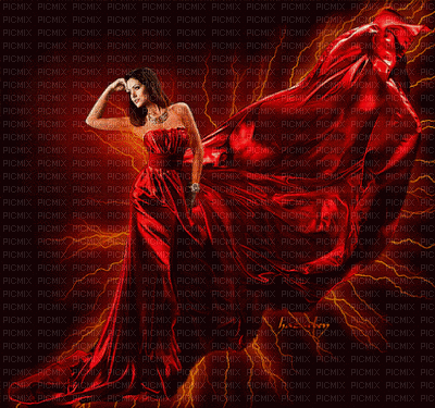 femme en rouge - Zdarma animovaný GIF
